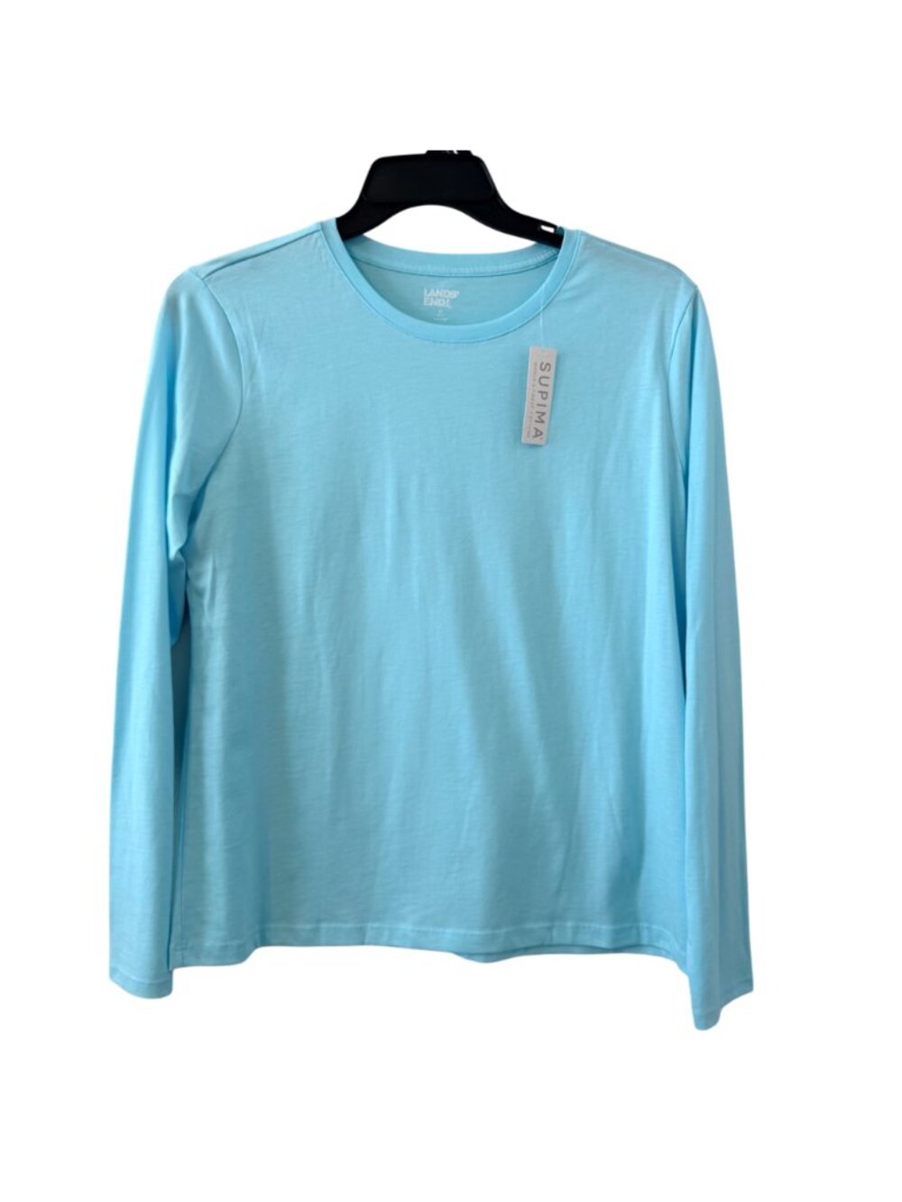 Lands End Light Blue Supima Cotton Long Sleeve Shirt Sz M shirt. NWT - Picture 3 of 12